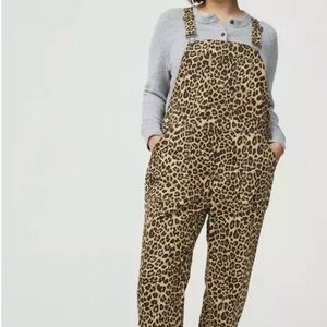 torrid Leopard Print Overalls in Tan and Black